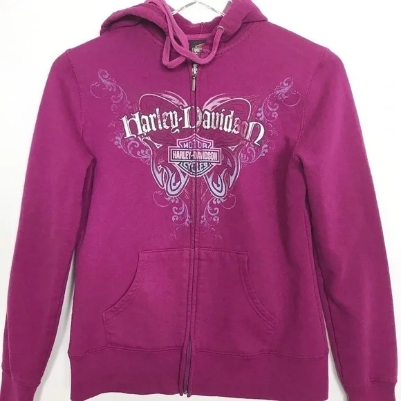 Harley-Davidson zipper hoodie logo front/back - Picture 3 of 8